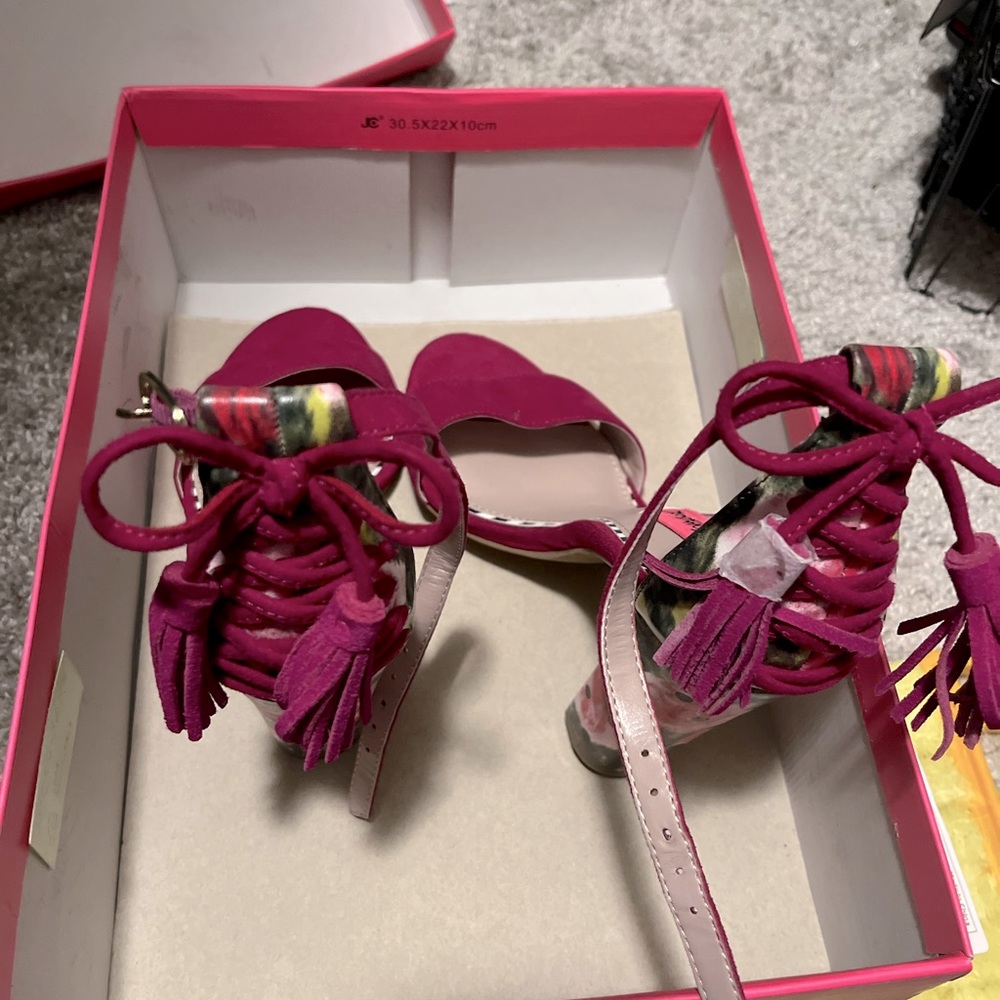 Betsey Johnson Rallo Two-Piece Block-Heel Sandals - Picture 3 of 5